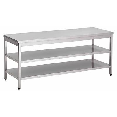 Gastro-Inox Werktafel van RVS met Dubbel Onderblad, 2000(l)x600(d)x880(h)mm - 301.354 1