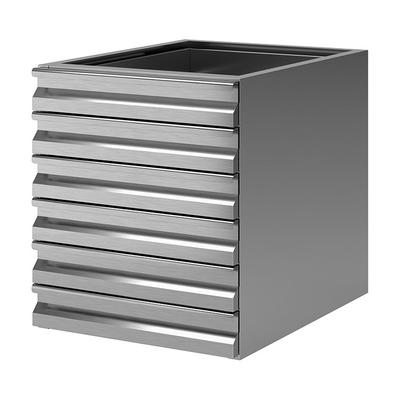 Gastro-Inox Ladeblok van RVS met 6 Laden voor Pizza Deegbollen, Compleet met Witte Plastic Bakken - 301.707 1