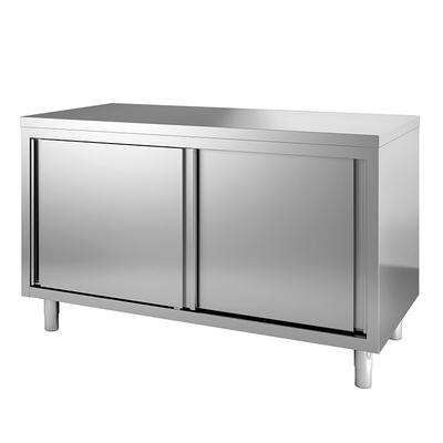 Gastro-Inox RVS Werkbank 1400(l)x600(d)x850(h)mm Met Schuifdeuren, Gastro-Inox 302.003 1
