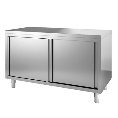 Gastro-Inox RVS Werkbank 1200(l)x700(d)x850(h)mm Met Schuifdeuren, Gastro-Inox 302.009 1