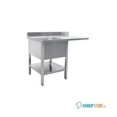 SARO Spoeltafel voor Vaatwasser met 1 Bak Links 600 mm Diepte 1200mm - 600-2600L 1