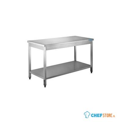 SARO Roestvast Stalen Tafel met Onderblad 700 mm Diepte 1600 Mm - 700-1130 1