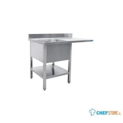 SARO Spoeltafel met 2 Wasbakken Links 700 mm Diepte 1200 Mm - 700-2600L 1