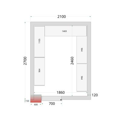 TEFCOLD Vriescelpanelen met 120 mm Isolatie - CR 210X270X220