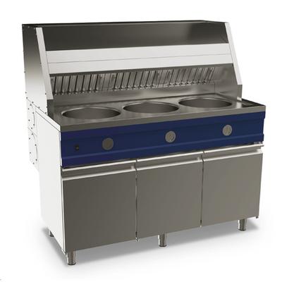 Gas Fryer 3x 13 Liter On Closed Cabinet With Doors - AMZ0062 1