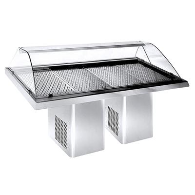 Refrigerated Fish Counter With Curved Glass and Rear Closing - Static Cooling - 2320 mm - HDC0014 1