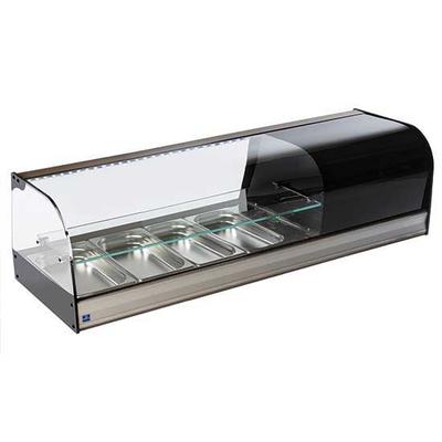 Gekoelde Tapasvitrine B=120cm | 4X Gn 1/3 + glasplank | Zwart | Mastro TPFR4IA2S 1