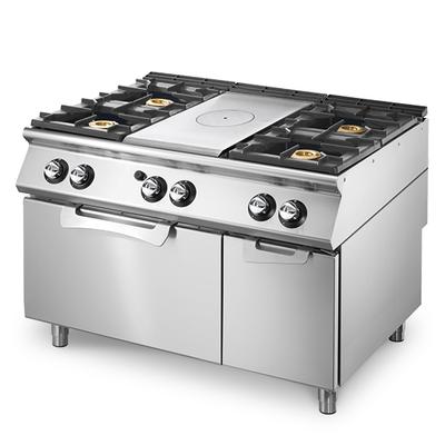 Mastro Bakplaat - Gas Solide Top Op Statische Gasoven Gn 2/1 en Gesloten Kast+ 4 Branders - V90120TPPCFG2 1