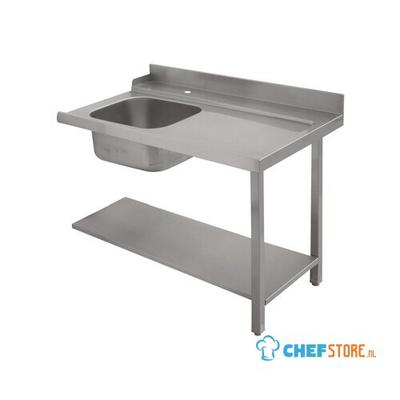 Right Entry Table With Sink On the Left For Rack Conveyor Dishwasher, W=1500 mm, Mastro Z/E75457 1