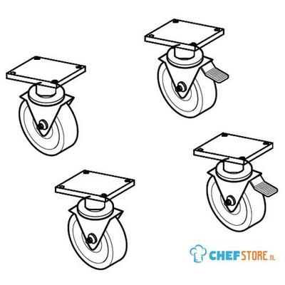 Mastro 4 Wielen, 2 Met Remmen, Verchroomd Staal | Z/TMOKRARMC 1