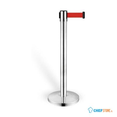 Combisteel RVS afzetpaal met rood lint | 2 stuks | 7522.0005 1