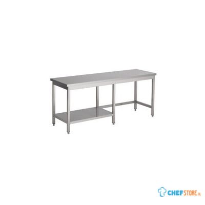 Werktafel met half Bodemschap | 230cm | RVS | Combisteel | 7812.0369 1
