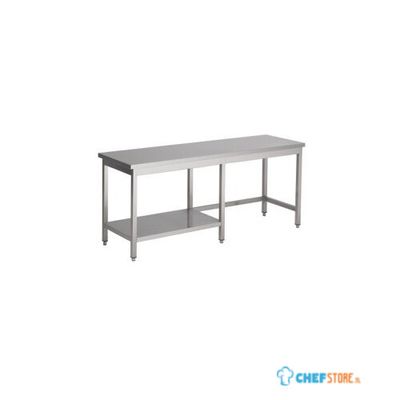 Werktafel met half Bodemschap | 200cm | RVS | Combisteel | 7812.0378 1
