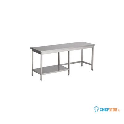 Werktafel met half Bodemschap | 210cm | RVS | Combisteel | 7812.0388 1