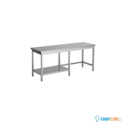 Werktafel met half Bodemschap | 220cm | RVS | Combisteel | 7812.0482 1