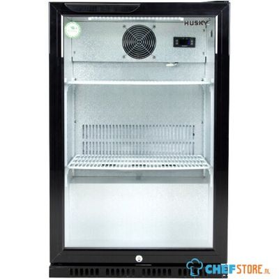 Backbar koeler - 1 deurs - zwart - deurslot - LED verlichting - ventitator - 0 – 10 ℃ - elektronische thermostaat - Husky C1-865-BK-NL-HU 1