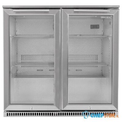 AlFresco Outdoor Backbar koeler - volledig RVS - 2-deurs - deurslot - LED-verlichting - ventitator - 0 tot 10 ℃ - elektronische thermostaat - Husky C2AF-HS-STEEL 1