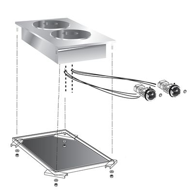 Gastro-Inox "drop-In" Elektrische Kookplaat , 40 Cm, 2 Plaats, Gastro-Inox 160.505 1