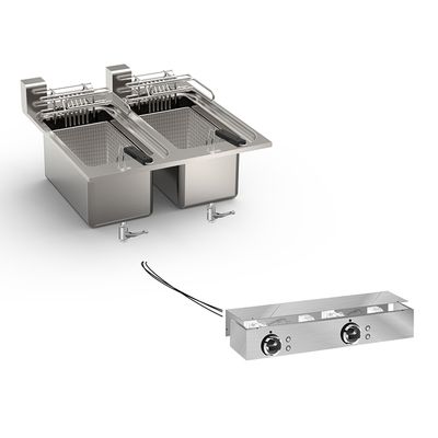 Gastro-Inox "drop-In" Friteuse 2x10 Liter, 60cm 15kw, Met Aansluitblok, Gastro-Inox 160.524 1