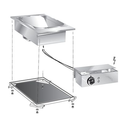 Gastro-Inox "drop-In" Friet Warmhoudapparaat 40cm Met Aansluitblok, Gastro-Inox 160.548 1