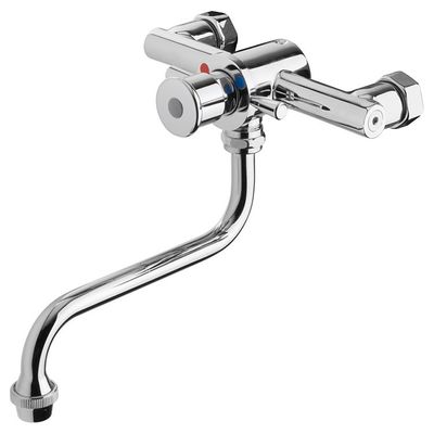 Mengkraan met Waterbesparende Drukknopbediening Lange Uitloop Onderzijde - 402.604 1