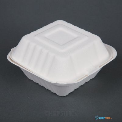 Fiesta Green composteerbare bagasse hamburgerbakjes 14,9cm | DW246