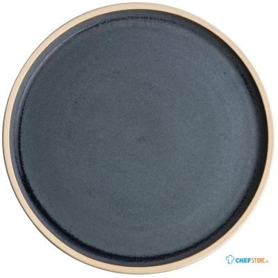 Olympia Canvas platte ronde borden blauw graniet 18cm | FA300