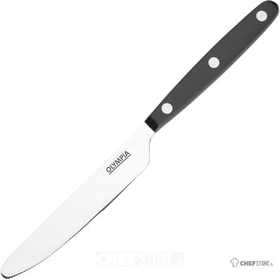 Olympia JF715 Taverna tafelmessen met zwarte handgrepen (12 stuks)
