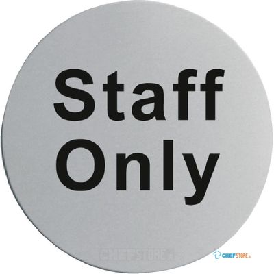 Staff Only RVS deurbord | U060