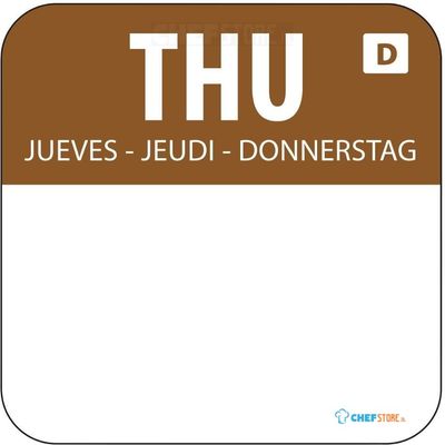 Oplosbare Voedseletiketten | Kleurcode Donderdag | Rol 1000 | Vogue | U780