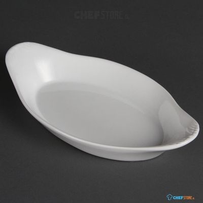 Olympia Whiteware ovale gratin ovenschaaltjes met handvatten 22,9 x 12,7cm | W427