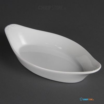 Olympia Whiteware ovale gratin ovenschaaltjes met handvatten 26,2 x 14,1cm | W440