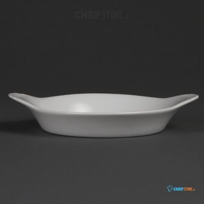 Olympia Whiteware ronde gratin ovenschaaltjes met handvatten 19,2cm | W444