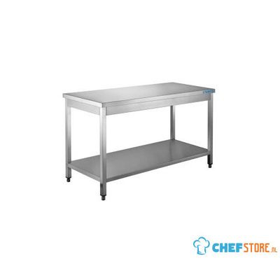 SARO Roestvaststalen Tafel met Onderblad 600 mm Diepte 1800 Mm - 600-1135