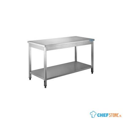 SARO Roestvaststalen Tafel met Onderblad 600 mm Diepte 2000 Mm - 600-1140 1