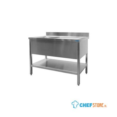 SARO Spoeltafel met 1 Wasbak Links 600 mm Diepte 1000 Mm - 600-2505L