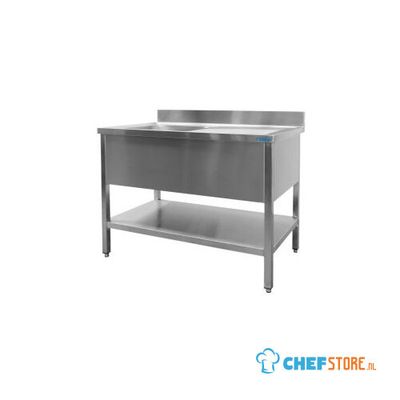 SARO Spoeltafel met 1 Wasbak Links 600 mm Diepte 1200 Mm - 600-2510L