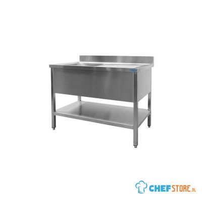 SARO Spoeltafel met 1 Wasbak Links 600 mm Diepte 1400 Mm - 600-2515L