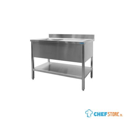 SARO Spoeltafel met 1 Wasbak Links 600 mm Diepte 1600 Mm - 600-2520L