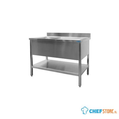 SARO Spoeltafel met 1 Wasbak Links 600 mm Diepte 1800 Mm - 600-2525L