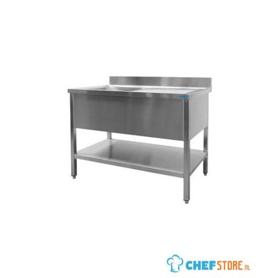 SARO Spoeltafel met 1 Wasbak Links 600 mm Diepte 2000 Mm - 600-2530L