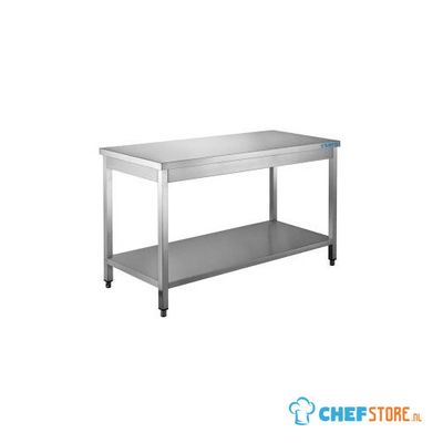 SARO Roestvast Stalen Tafel met Onderblad 700 mm Diepte 1000 Mm - 700-1115