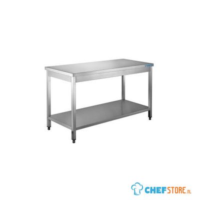 SARO Roestvast Stalen Tafel met Onderblad 700 mm Diepte 1400 Mm - 700-1125