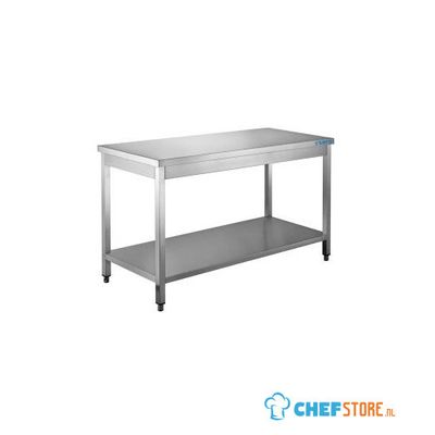 SARO Roestvast Stalen Tafel met Onderblad 700 mm Diepte 1800 Mm - 700-1135
