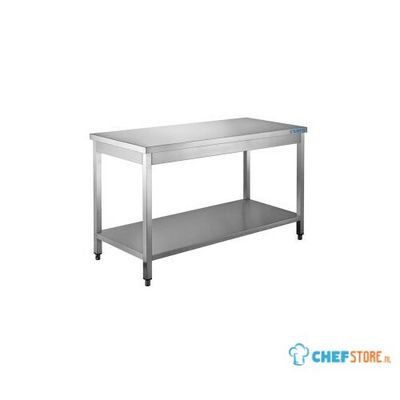 SARO Roestvast Stalen Tafel met Onderblad 700 mm Diepte 2000 Mm - 700-1140 1