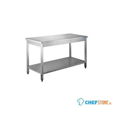 SARO Roestvast Stalen Tafel met Onderblad 700 mm Diepte 2000 Mm - 700-1140