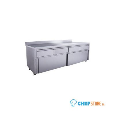 SARO Schuifdeurkast 4 Lades.2000X700mm met Opstaande Rand - 700-2325