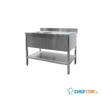 SARO Spoeltafel met 1 Wasbak Links 700 mm Diepte 1200 Mm - 700-2510L