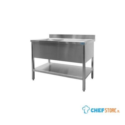 SARO Spoeltafel met 1 Wasbak Links 700 mm Diepte 2000 Mm - 700-2530L