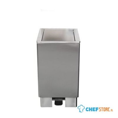SARO RVS Afvalbak met Hydraulische Klep Modellen APOLLO 60 Ltr